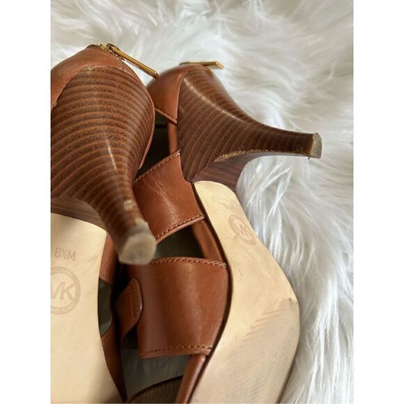 Michael kors brown leather strapped heels size 8.5 - Picture 4 of 9